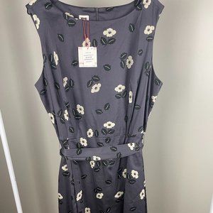 Anne Klein Grey with Flower Long Length with Waist Tie Dress Plus Size 20-22X